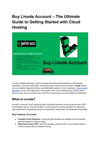 Buy Linode Account – The Ultimate Guide to Getting Started with Cloud Hosting
