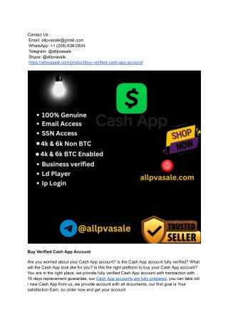 Top Trustable Site to Buy Verified Cash App Account In 2025