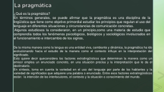 la pragmática