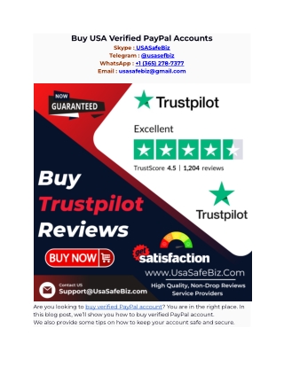 Buy Verified PayPal Account - USA-based PayPal business & Personal account