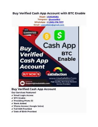 Buy Verified Cash App Account - USA Safe Biz
