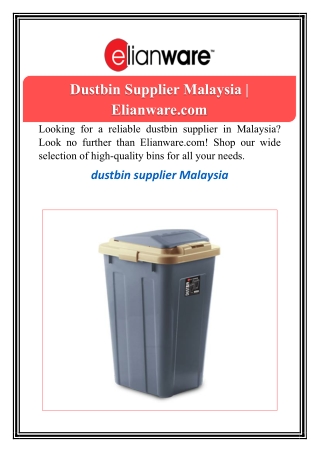 dustbin supplier malaysia elianware com