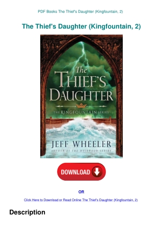 PDF Books The Thief's Daughter (Kingfountain  2)