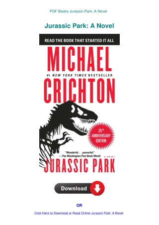 PDF Books Jurassic Park A Novel