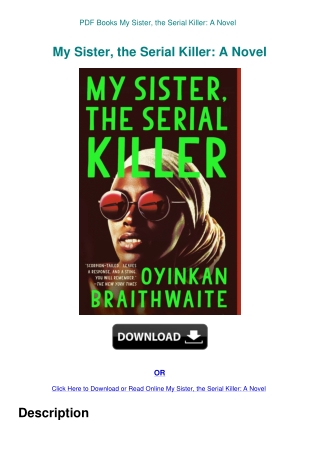 PDF Books My Sister  the Serial Killer A Novel