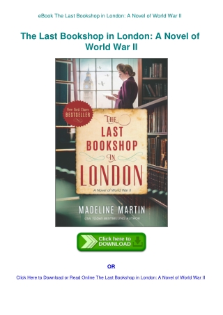eBook The Last Bookshop in London A Novel of World War II
