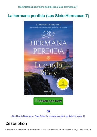 READ Books La hermana perdida (Las Siete Hermanas 7)