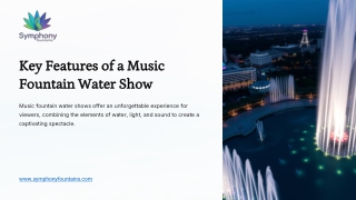 Key Features of a Music Fountain Water Show