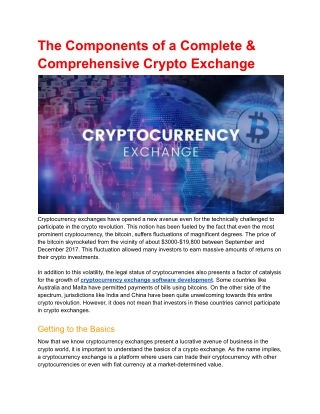 the components of a complete comprehensive crypto