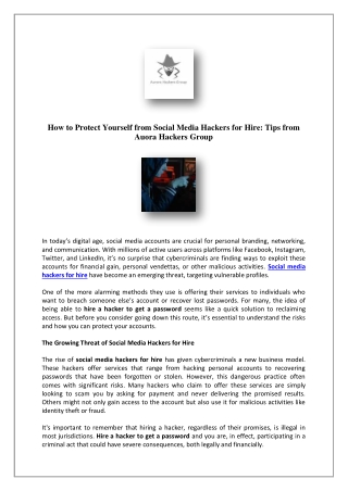 Hire A Hacker To Get A Password - Auora Hackers Group