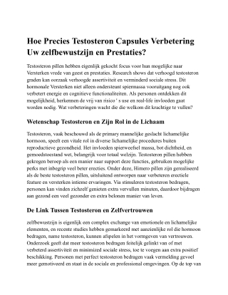 hoe precies testosteron capsules verbetering