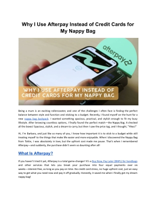 Why I Use Afterpay Instead of Credit Cards for My Nappy Bag