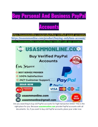 buy personal and business paypal