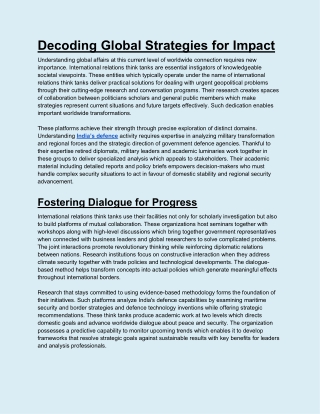 Decoding Global Strategies for Impact