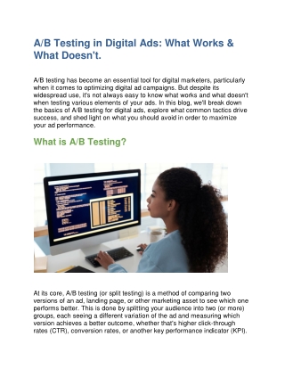 a b testing in digital ads what works what doesn t