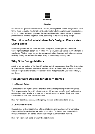 Modern Sofa Designs