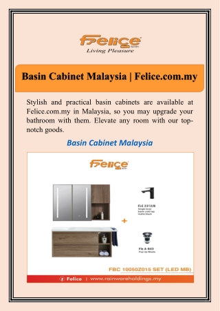 Basin Cabinet Malaysia | Felice.com.my