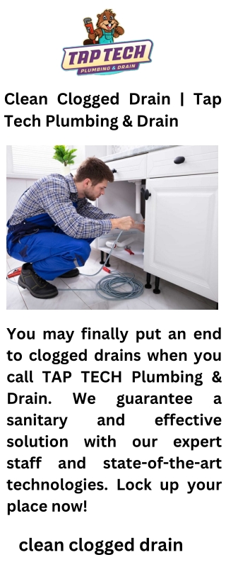Clean Clogged Drain  Tap Tech Plumbing & Drain