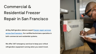 Commercial & Residential Freezer Repair in San Francisco