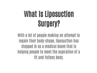what is liposuction surgery