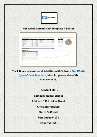 net worth spreadsheet template subset