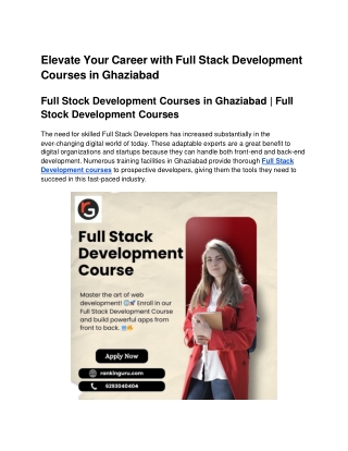 elevate your career with full stack development