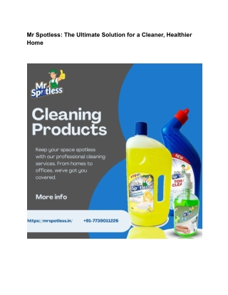 mr spotless the ultimate solution for a cleaner