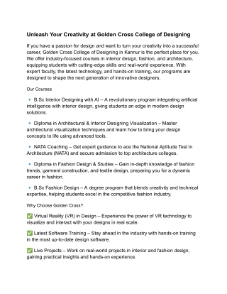 _Golden Cross College of Designing