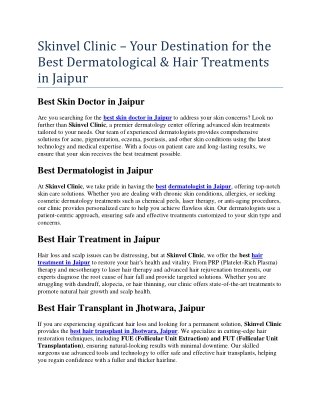 skinvel clinic your destination for the best