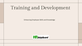 training and development