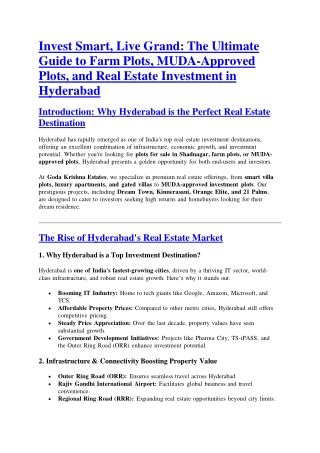 Real Estate Investment | Investment Oppurtunity