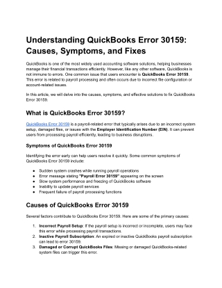 Understanding QuickBooks Error 30159_ Causes, Symptoms, and Fixes