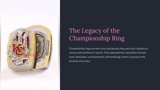 the legacy of the championship ring
