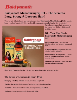 baidyanath mahabhringraj tel the secret to long