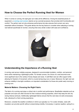 How to Choose the Perfect Running Vest for Women