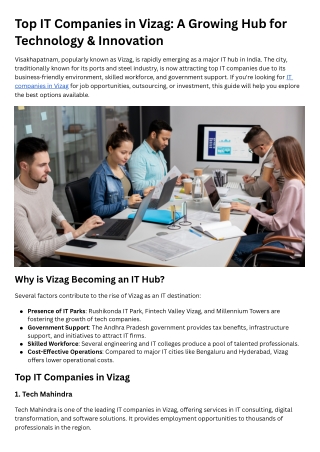 top it companies in vizag a growing