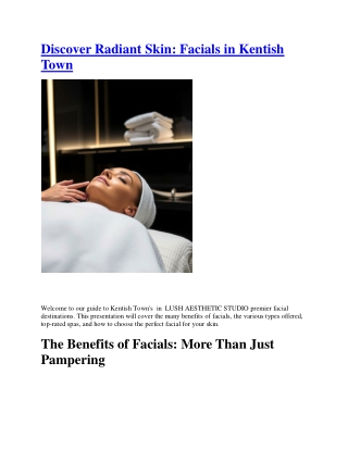Facial In kentish town