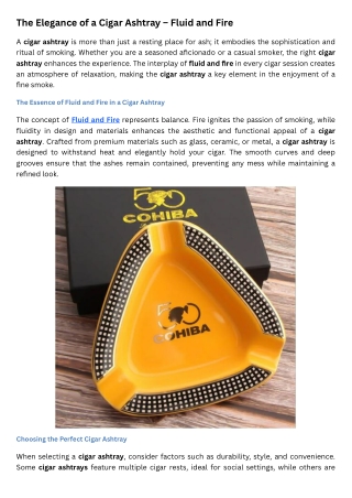 The Elegance of a Cigar Ashtray – Fluid and Fire (1)