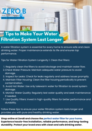 Tips to Make Your Water Filtration System Last Longer