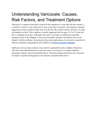 understanding varicocele causes risk factors