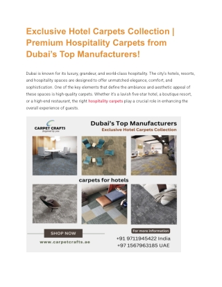 Exclusive Hotel Carpets Collection _ Premium Hospitality Carpets from Dubai’s Top Manufacturers!