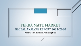 Yerba Mate Market Share, Size, Segmentation and Outlook | 2024-2030