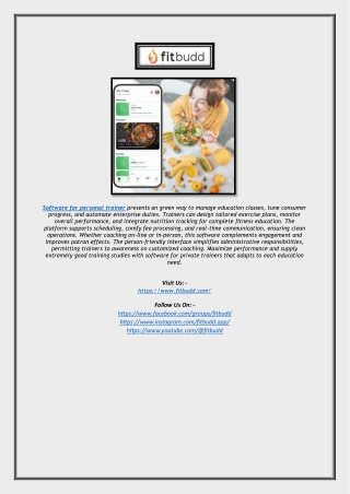 software for personal trainer presents an green