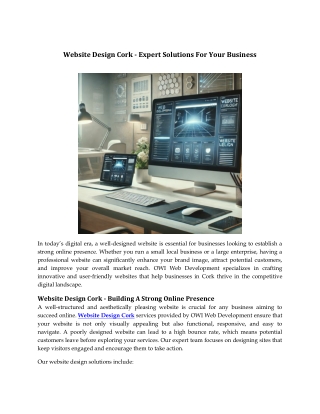 Website Design Cork - Expert Solutions For Your Business