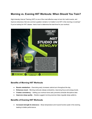 Morning vs. Evening HIIT Workouts: When Should You Train?