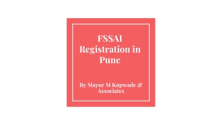 Starting a Food Business - Apply Online for FSSAI Registration in Pune