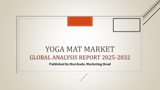 ﻿﻿﻿﻿﻿﻿Yoga Mat Market Share, Overview and Trends| 2025-2032
