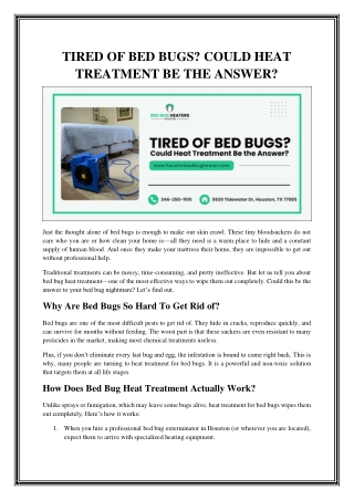 Tired of Bed Bugs_ Could Heat Treatment Be the Answer_