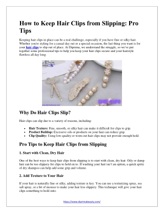 How to Keep Hair Clips from Slipping
