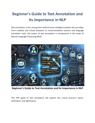 Beginner's Guide to Text Annotation and Its Importance in NLP